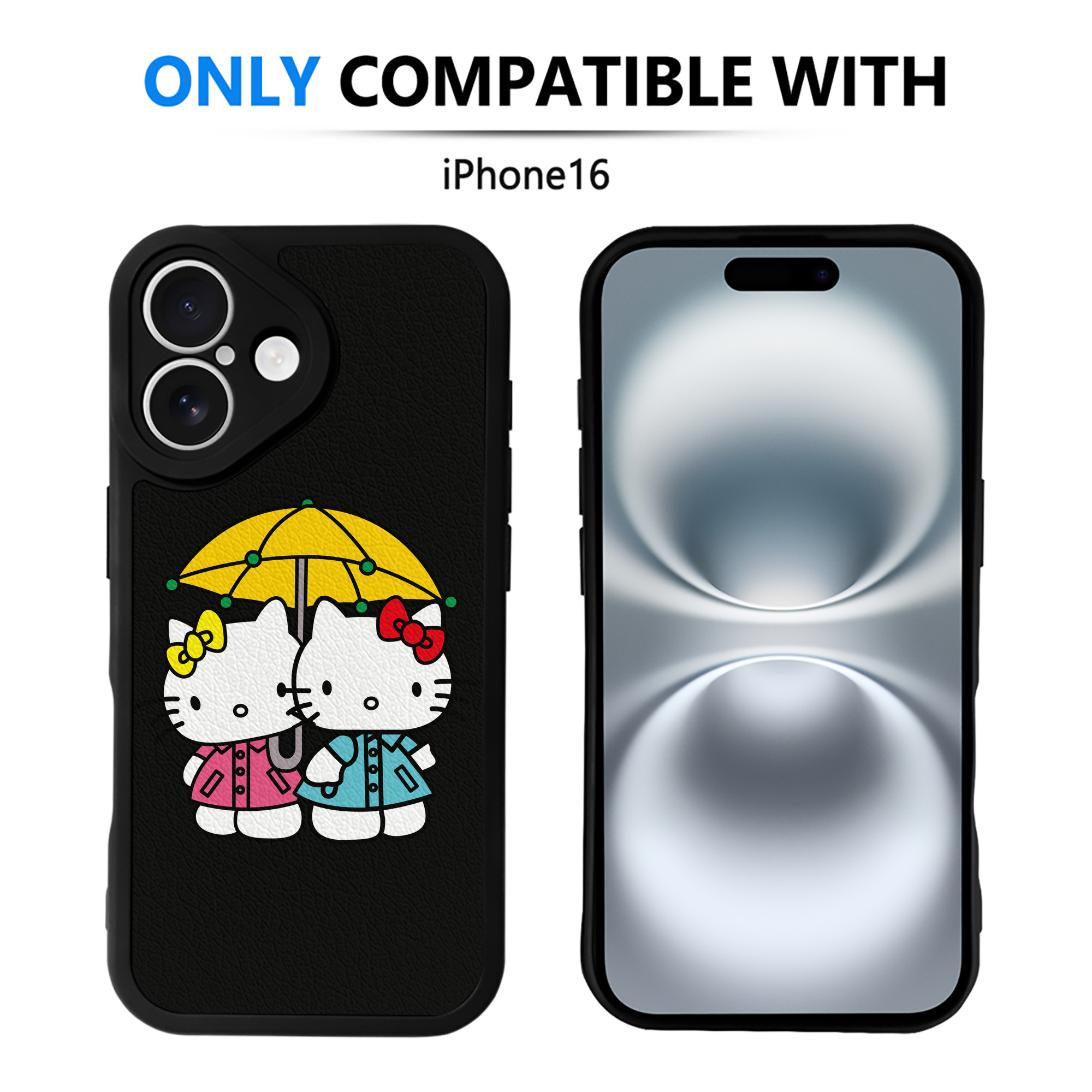 （画像用） Hello Kitty ハローキティ 【iPhone 16シリーズ対応】シリコンスマホケース（レザー調） 材質：シリコン